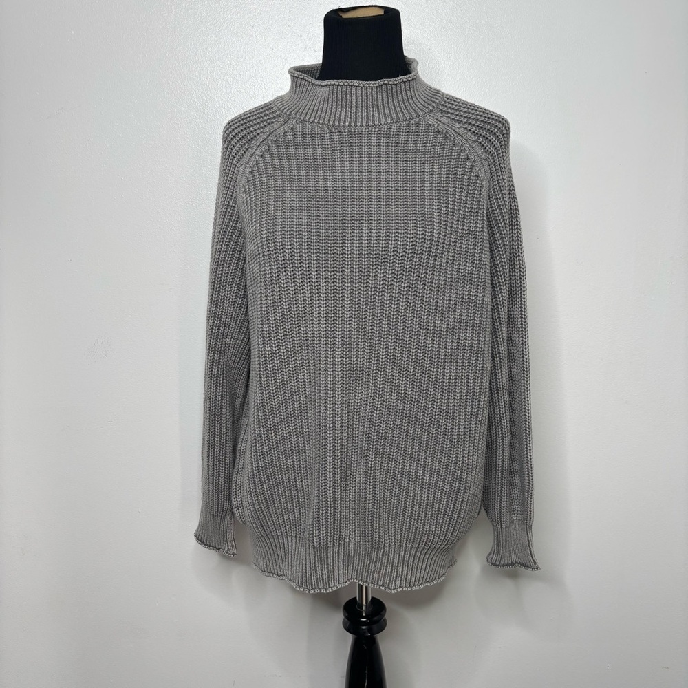 Mustard Seed Chunky Knit Mock Neck Sweater Small Sage Green